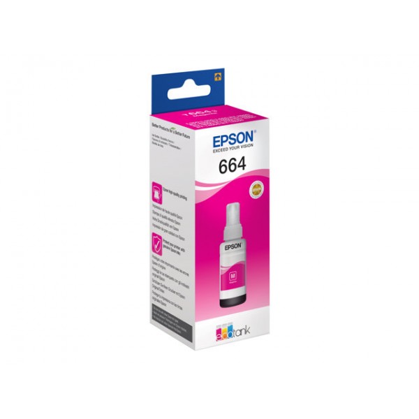 Epson T6643 - 70 ml - magenta - originale - ricarica inchiostro - per EcoTank ET-14000, ET-16500, ET-2500, ET-2550, ET-2600, ET