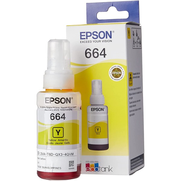 Epson T6644 - 70 ml - giallo - originale - ricarica inchiostro - per EcoTank ET-14000, ET-16500, ET-2500, ET-2550, ET-2600, ET-