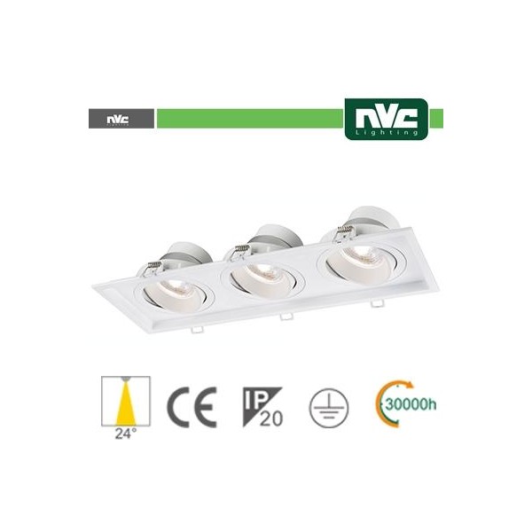 Incasso Multi lampada - 27w (3x9w) 4000k 2160lm 24°