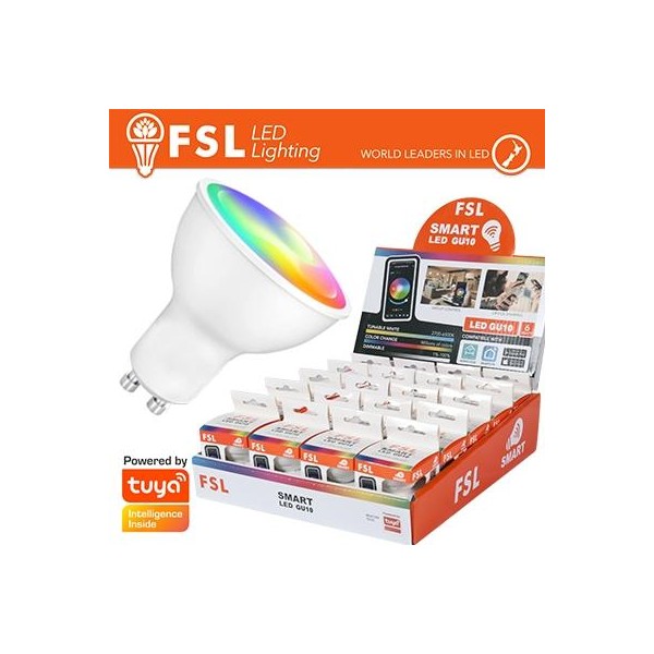 Lampadina GU10 SMART BEACON TECH 6w RGB+3WHITE Dim + EXPO