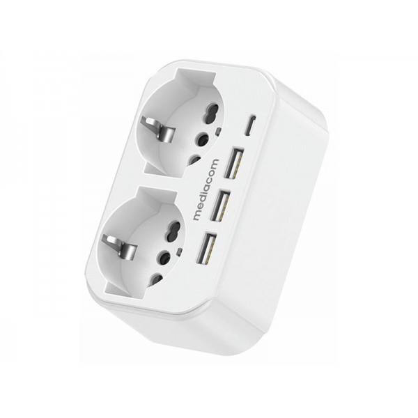 MD MULTIPRESA 2 SCHUKO 3USB+1TYPEC