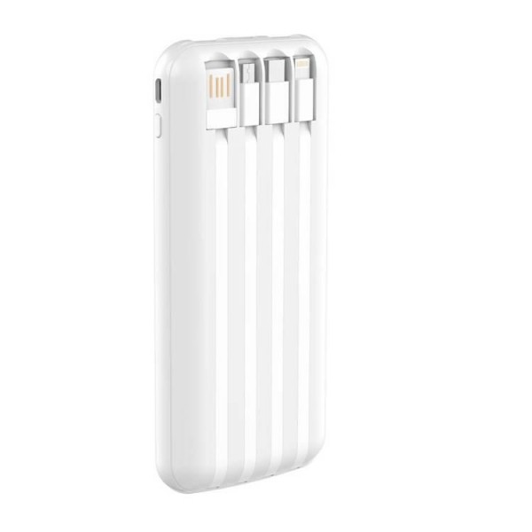 DEVIA Powerbank Kintone V2 10.000 mAh con 4 Cavi M-L-C Bianco DEPKC10K491W