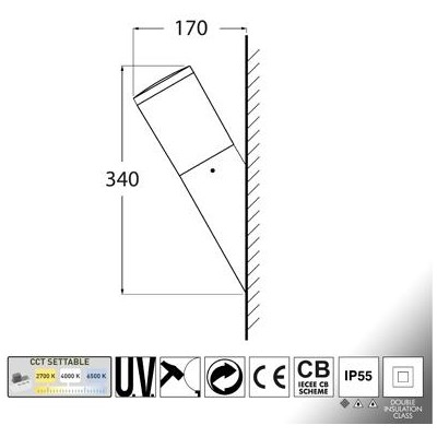 AMELIA FS NERO OPALE E27 A60 LED 11W CCT 3WHITE